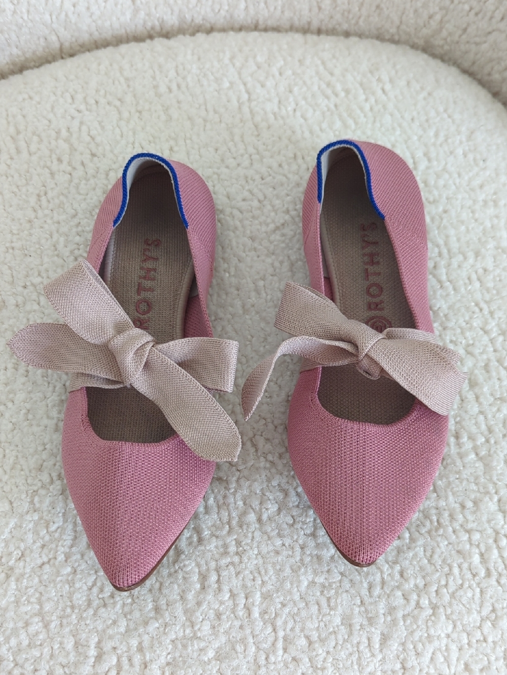 Rothy's Rosebud Pink Bow Mary Jane Ballet Flats - Picture 3 of 14